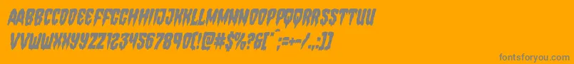 Hemogoblincondital-Schriftart – Graue Schriften auf orangefarbenem Hintergrund