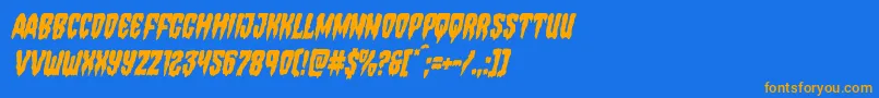 Hemogoblincondital Font – Orange Fonts on Blue Background