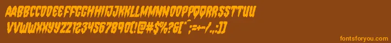 Hemogoblincondital Font – Orange Fonts on Brown Background
