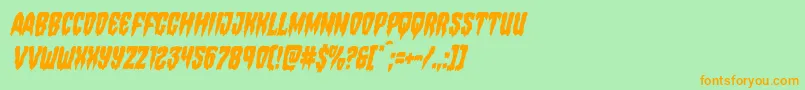 Hemogoblincondital Font – Orange Fonts on Green Background