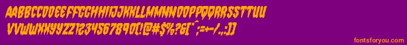 Hemogoblincondital Font – Orange Fonts on Purple Background