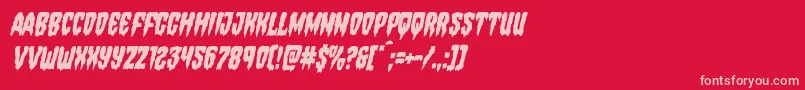 Hemogoblincondital Font – Pink Fonts on Red Background