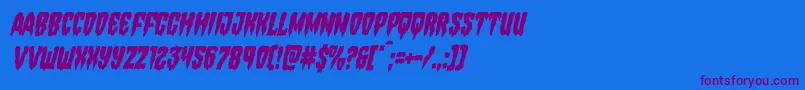 Hemogoblincondital Font – Purple Fonts on Blue Background