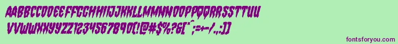 Hemogoblincondital Font – Purple Fonts on Green Background