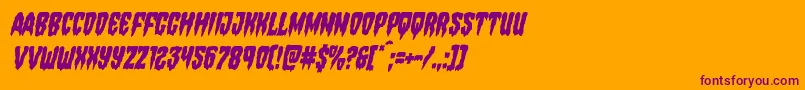 Hemogoblincondital Font – Purple Fonts on Orange Background