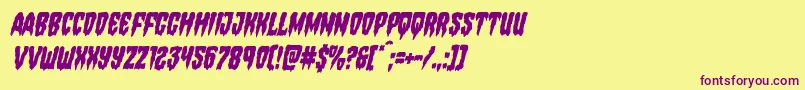 Hemogoblincondital Font – Purple Fonts on Yellow Background