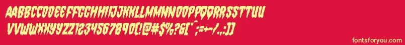 Hemogoblincondital Font – Yellow Fonts on Red Background