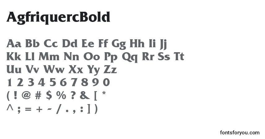 Schriftart AgfriquercBold – Alphabet, Zahlen, spezielle Symbole