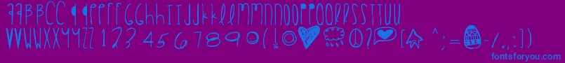 Happyeaster Font – Blue Fonts on Purple Background
