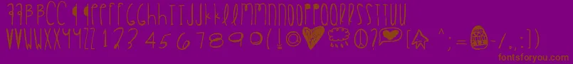 Happyeaster Font – Brown Fonts on Purple Background