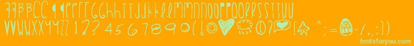 Lisätietoja Happyeaster-fontista Happyeaster-fontti – vihreät fontit oranssilla taustalla