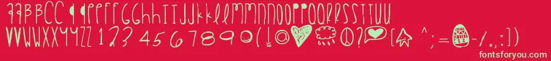 Happyeaster Font – Green Fonts on Red Background