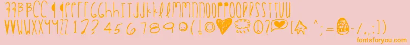 Happyeaster Font – Orange Fonts on Pink Background