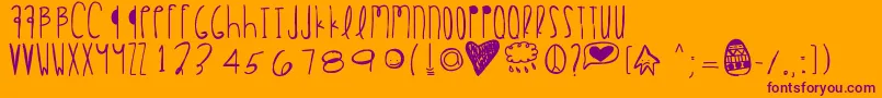 Happyeaster Font – Purple Fonts on Orange Background