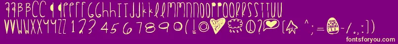 Happyeaster Font – Yellow Fonts on Purple Background