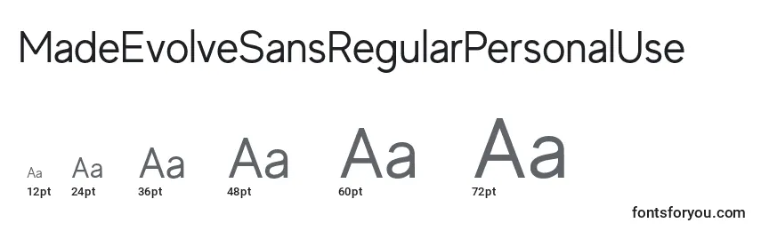 MadeEvolveSansRegularPersonalUse Font Sizes