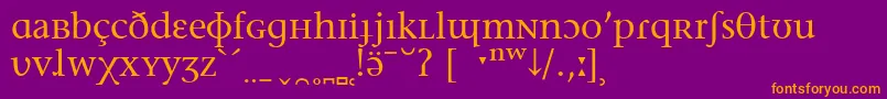 Fonte StoneSerifPhoneticIpa – fontes laranjas em um fundo violeta