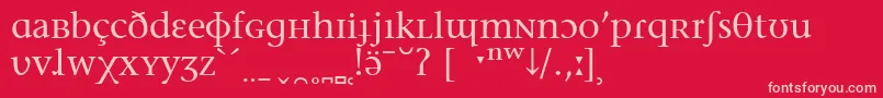 フォントStoneSerifPhoneticIpa – 赤い背景にピンクのフォント