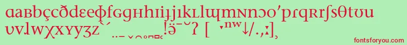 StoneSerifPhoneticIpa-Schriftart – Rote Schriften auf grünem Hintergrund