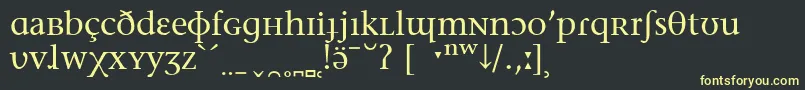 フォントStoneSerifPhoneticIpa – 黒い背景に黄色の文字