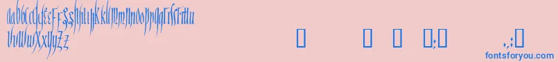 フォントRanegundTM – ピンクの背景に青い文字