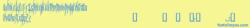 Police RanegundTM – polices bleues sur fond jaune