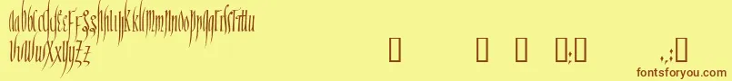 RanegundTM Font – Brown Fonts on Yellow Background