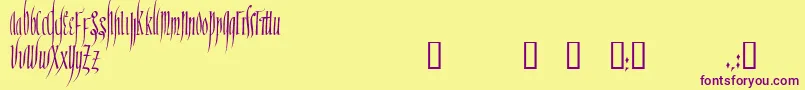 RanegundTM Font – Purple Fonts on Yellow Background