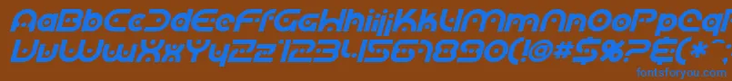 フォントSfPlanetaryOrbiterBoldItalic – 茶色の背景に青い文字