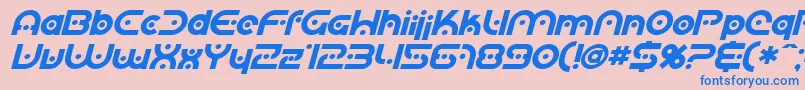 SfPlanetaryOrbiterBoldItalic Font – Blue Fonts on Pink Background