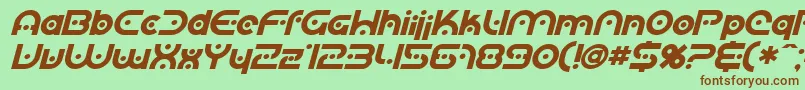 SfPlanetaryOrbiterBoldItalic Font – Brown Fonts on Green Background