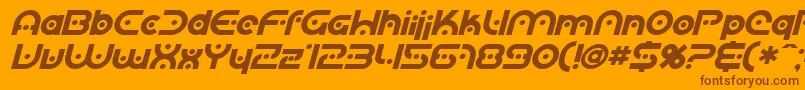 SfPlanetaryOrbiterBoldItalic Font – Brown Fonts on Orange Background