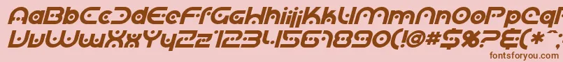 SfPlanetaryOrbiterBoldItalic Font – Brown Fonts on Pink Background