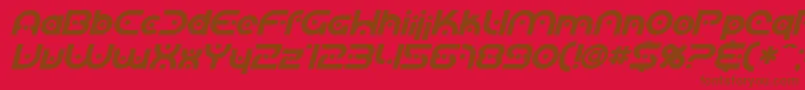フォントSfPlanetaryOrbiterBoldItalic – 赤い背景に茶色の文字
