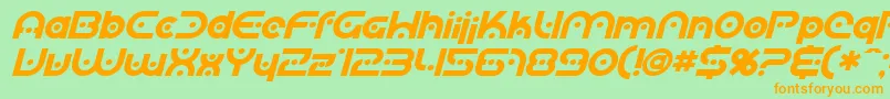 SfPlanetaryOrbiterBoldItalic Font – Orange Fonts on Green Background