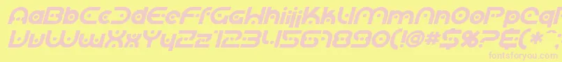 SfPlanetaryOrbiterBoldItalic Font – Pink Fonts on Yellow Background