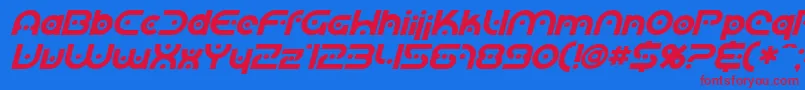 フォントSfPlanetaryOrbiterBoldItalic – 赤い文字の青い背景