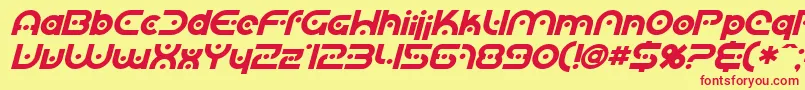SfPlanetaryOrbiterBoldItalic Font – Red Fonts on Yellow Background