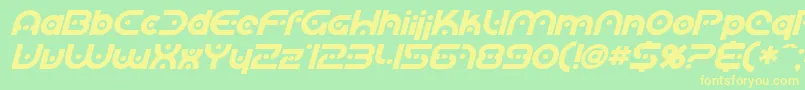 SfPlanetaryOrbiterBoldItalic Font – Yellow Fonts on Green Background