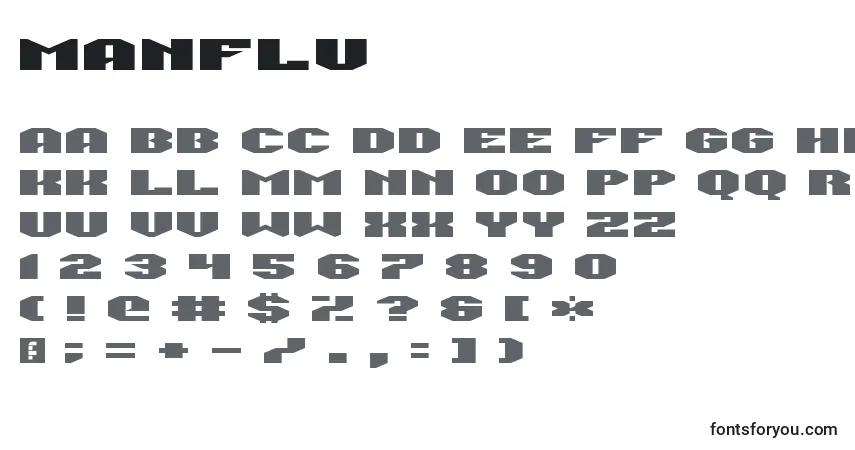 Шрифт ManFlu – алфавит, цифры, специальные символы