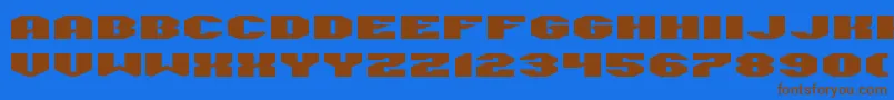 ManFlu Font – Brown Fonts on Blue Background