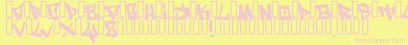 フォントWritersBold – ピンクのフォント、黄色の背景
