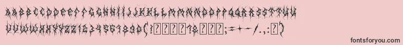 MbThinWorms-Schriftart – Schwarze Schriften auf rosa Hintergrund