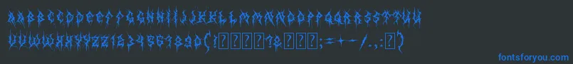 MbThinWorms Font – Blue Fonts on Black Background