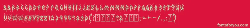 MbThinWorms Font – Green Fonts on Red Background