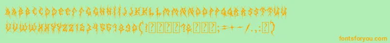 MbThinWorms Font – Orange Fonts on Green Background