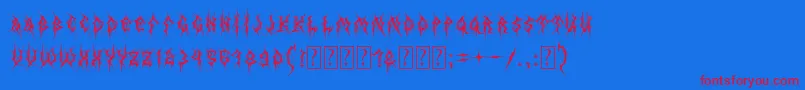 MbThinWorms Font – Red Fonts on Blue Background