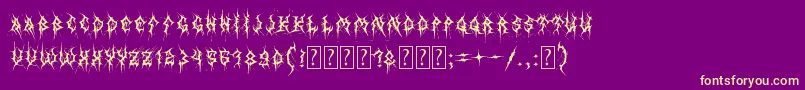 MbThinWorms Font – Yellow Fonts on Purple Background