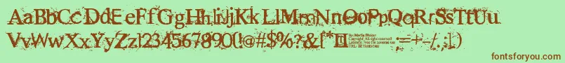 RuggedType Font – Brown Fonts on Green Background