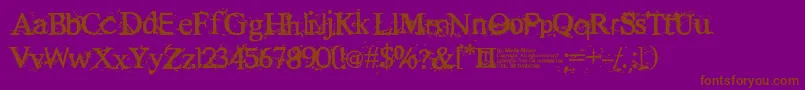 RuggedType-Schriftart – Braune Schriften auf violettem Hintergrund